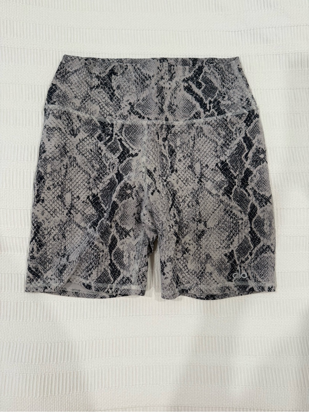 ALO Yoga Snake-Print High-Waist Bike Shorts
